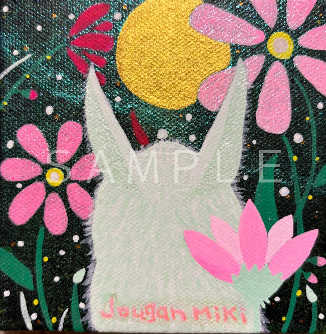 満月を見るウサギ(発送は日本国内のみ):Rabbit watching the full moon(Shipping is within Japan only)